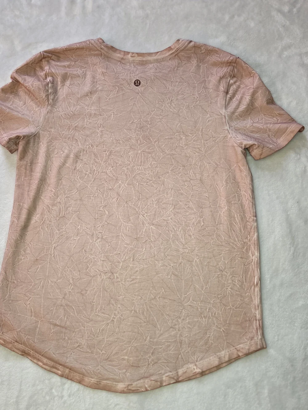 Lululemon Love Crewneck Curved Hem Heathered Pink Short Sleeve Tee Shirt